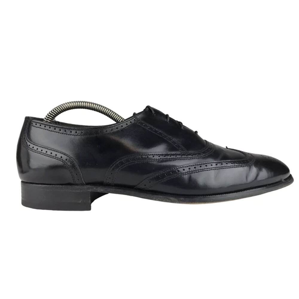 Bostonian Mens Black Leather Almond Toe Wingtip Oxford Dress Shoes Size US 11.5M